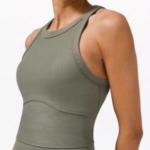 Lululemon Blissful Bend Tank Top Size 6 Army Green
